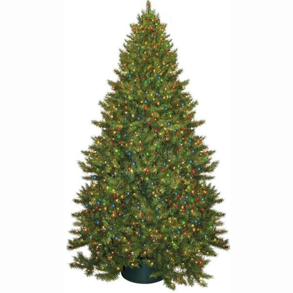 General Foam 9 ft. Pre-Lit Carolina Fir Artificial Christmas Tree with Multi-Colored Lights