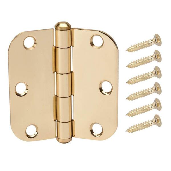 Everbilt 3-1/2 in. x 5/8 in. Solid Brass Radius Door Hinge