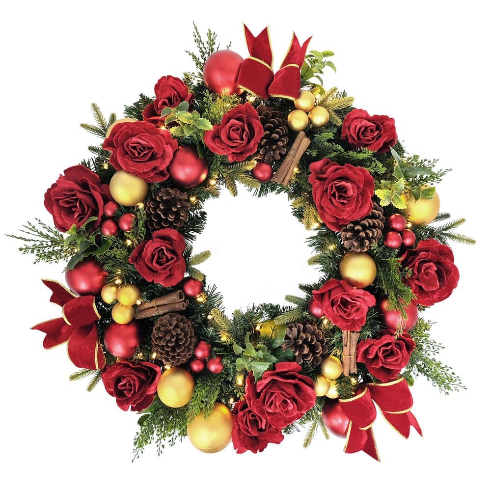 26 in. Pre-Lit Adorned Artificial Christmas Wreath price history on PriceWatchPro