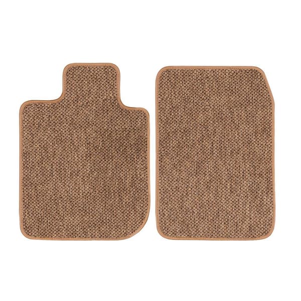 Tesla Model X (6-Passenger) Beige All-Weather Textile Car Mats, Custom Fit for 2016-2020 - Carpet Car Mats (2-Piece)