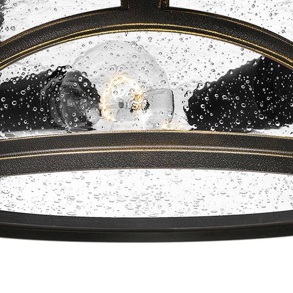 Quoizel Marblehead 10.25-in W Mystic Black Outdoor Flush Mount Light Quoizel Marblehead 10.25-in W Mystic Black Outdoor Flush Mount Light