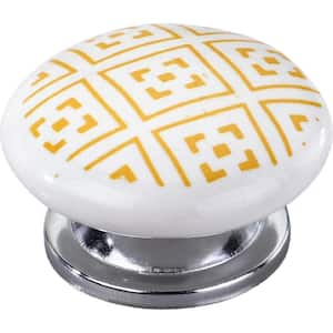 Haver Square 1-3/5 in. Yellow Flat Cabinet Knob