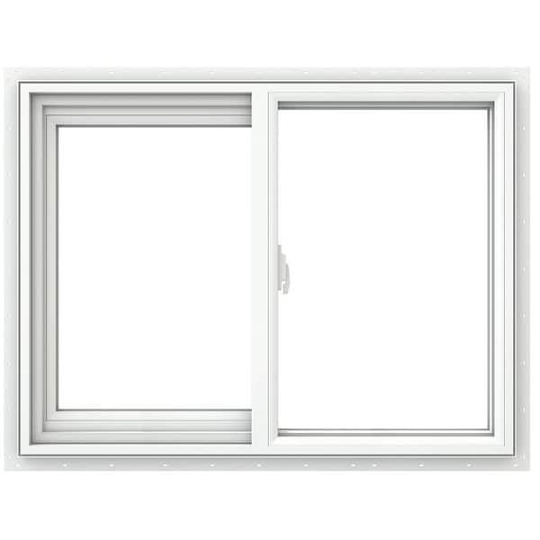 V-2500 Series 29.5 in. W x 23.5 in. H Left-Handed White Vinyl Low-E Sliding New Construction Window w/ Nail Fin Frame