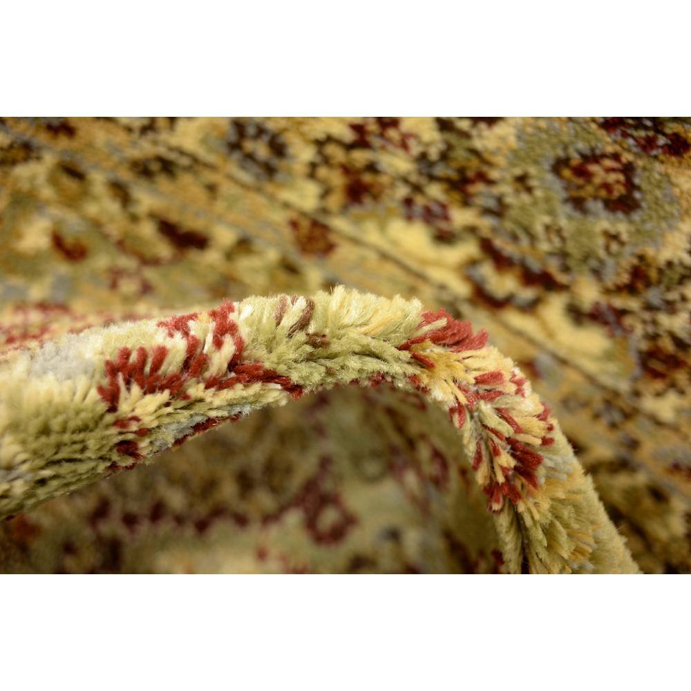 Light Green Synthetic Floral Motif Area Rug, 5' x 8'