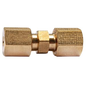1/8 in. O.D. Brass Compression Coupling Fitting (10-Pack)