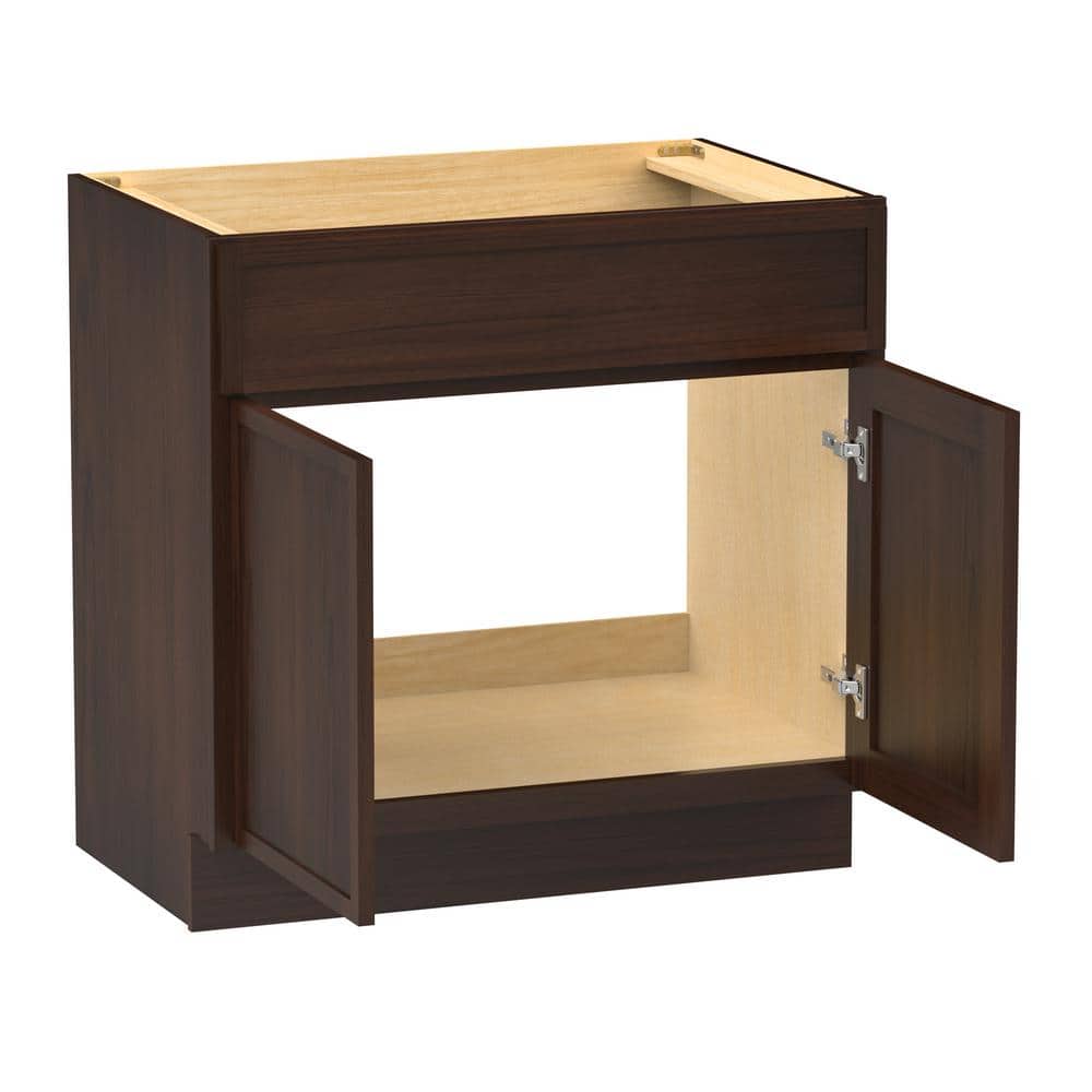 33" Brown Birch Plywood Freestanding Single Base Cabinet