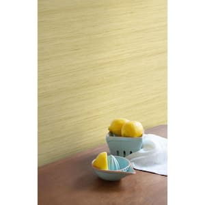 Lemon Zest Shantung Silk Embossed Vinyl Unpasted Wallpaper Roll 60.75 sq. ft.