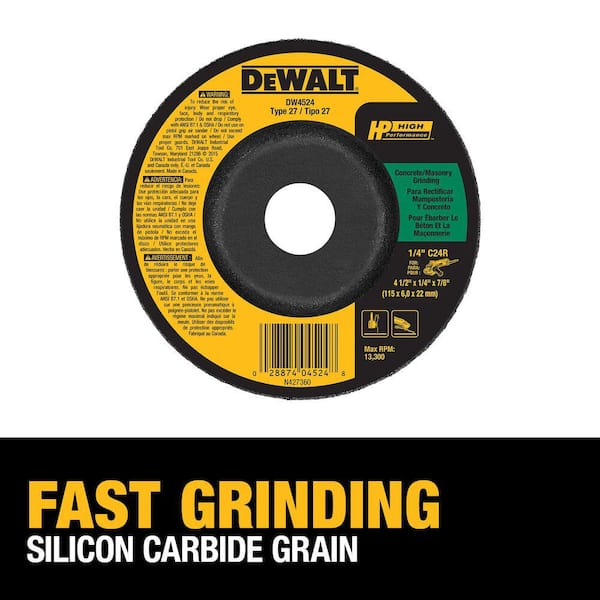 4-1/2 in. x 1/4 in. x 7/8 in. Concrete/Masonry Grinding Wheel