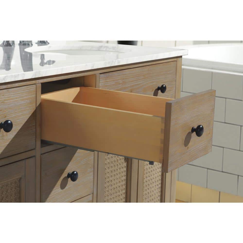 Annie 55" Weathered Fir Double Sink Bathroom Vanity