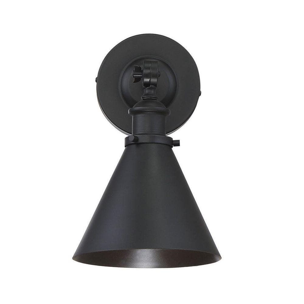 Glenn Matte Black Adjustable Cone Shade Wall Sconce