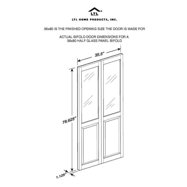 Pinecroft 36 in. x 80 in. Glass Over Panel Victorian 1/2-Lite