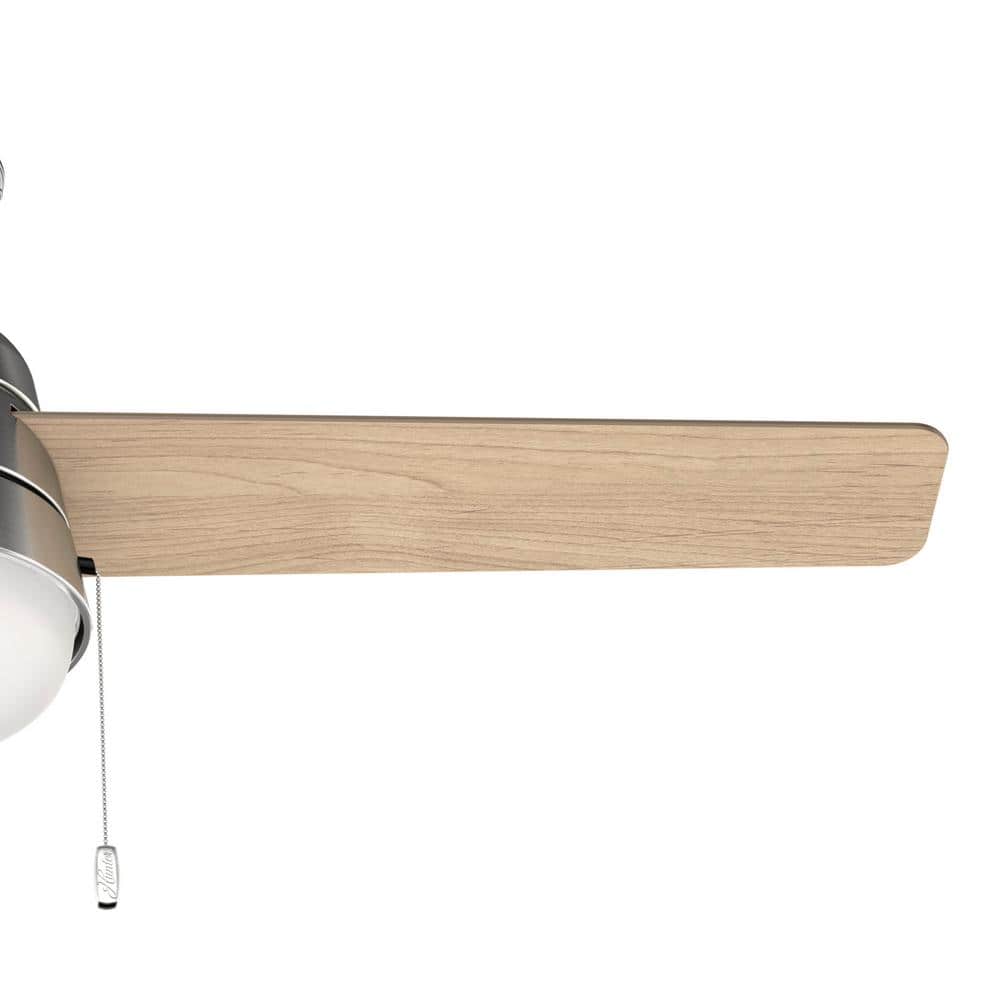 52'' Brushed Nickel Ceiling Fan with LED Light and Reversible Blades
