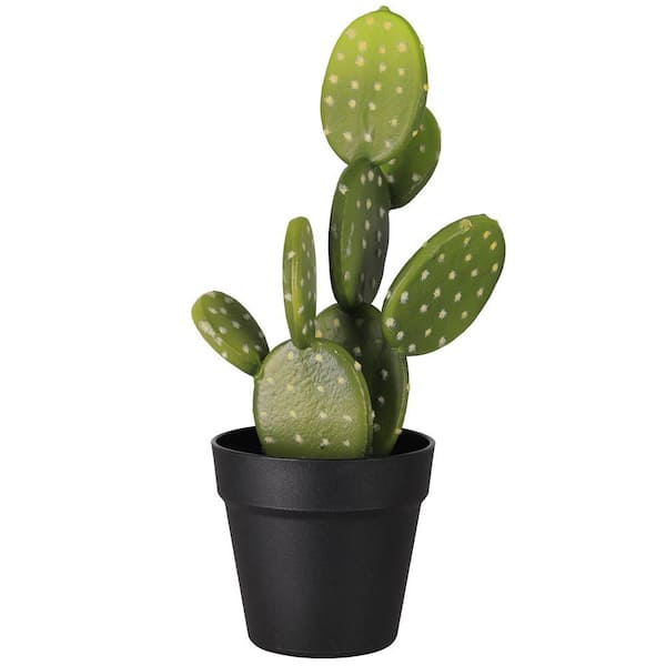 17 in. Green Small Artificial Potted Cactus for Home Garden Office Decor