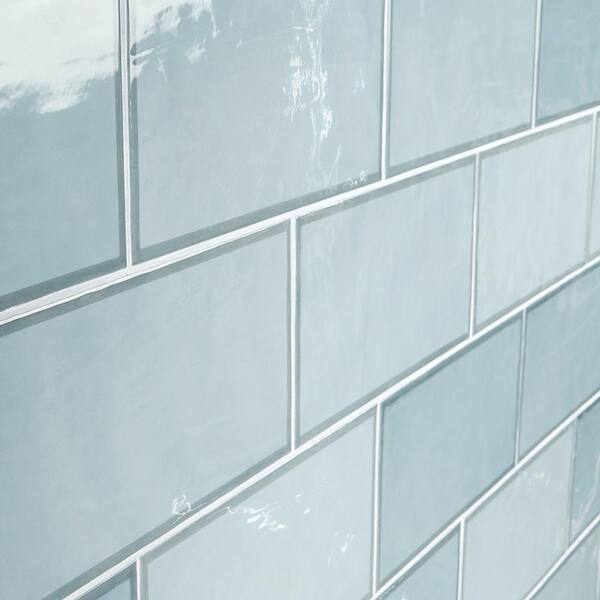 南*ス様 house on the hill S/S Tee (Tile) 10 Chantilly Steel Blue Venetian Ceramic Subway Wall Tile - 4 x