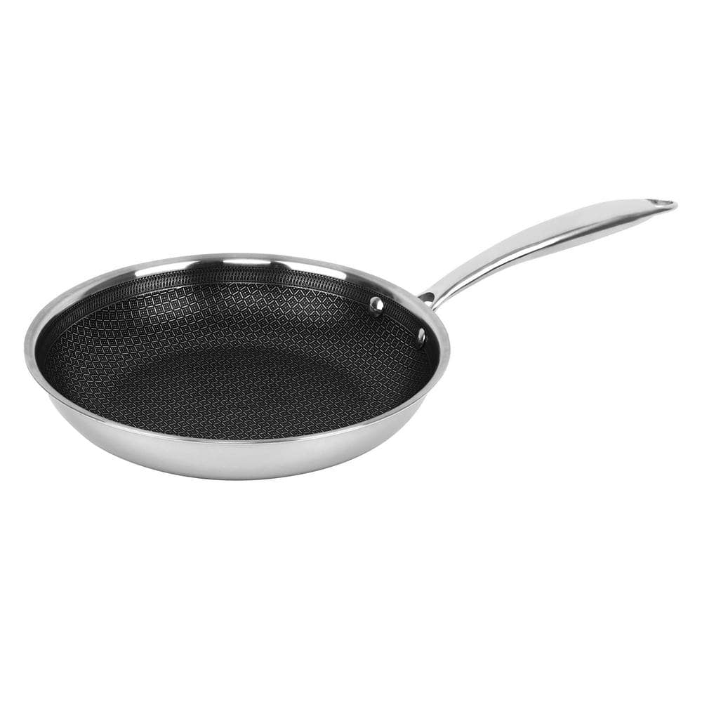 Brentwood 9.5 in. 3-Ply Hybrid Stainless Steel NonStick Frying Pan