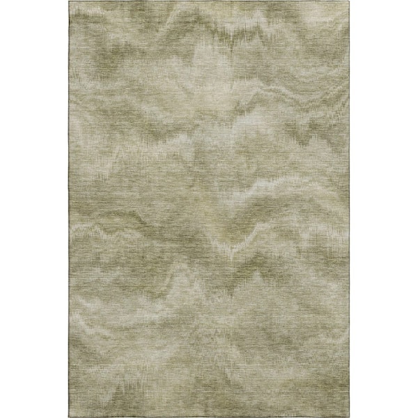 Mayfield Premium Machine Washable Abstract AMF2095 Sage 5 ft. x 7 ft. 6 in. Area Rug