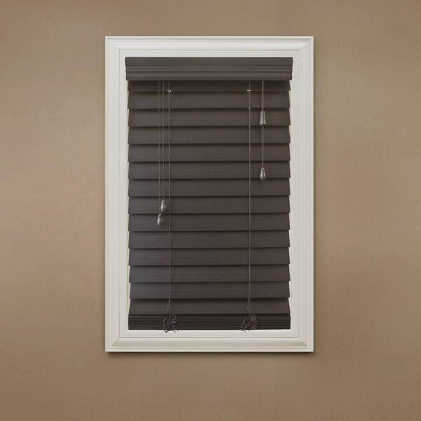 Home Decorators Collection Espresso 2-1/2 in. Premium Faux Wood Blind - 23 in. W x 64 in. L (Actual Size 22.5 in. W x 64 in. L )