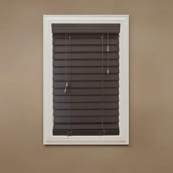 Home Decorators Collection Espresso 2-1/2 in. Premium Faux Wood Blind - 29.5 in. W x 84 in. L (Actual Size 29 in. x W 84 in. L)