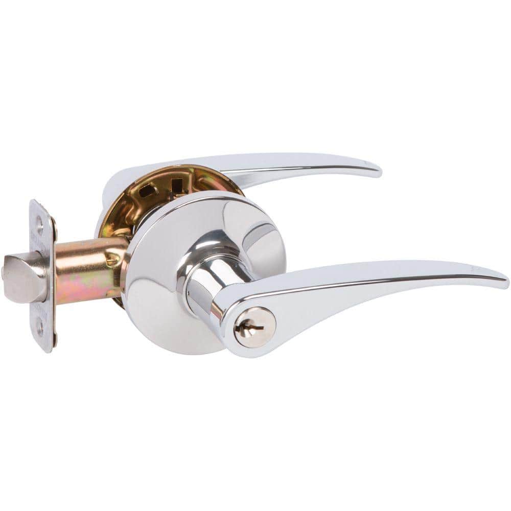 Contemporary Dayton Polished Chrome Keyed Entry Door Handle