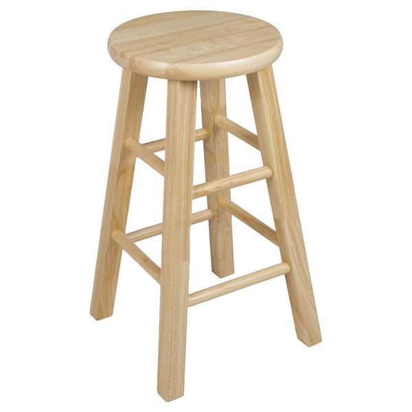 PJ wood 12.09 in. x 12.09 in. x 24.00 in. Brown Wood Kitchen Counter Stools