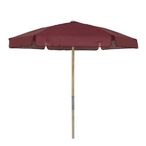 7.5 ft. Wood Beach Patio Umbrella with Burgundy Vinyl Coated Weave