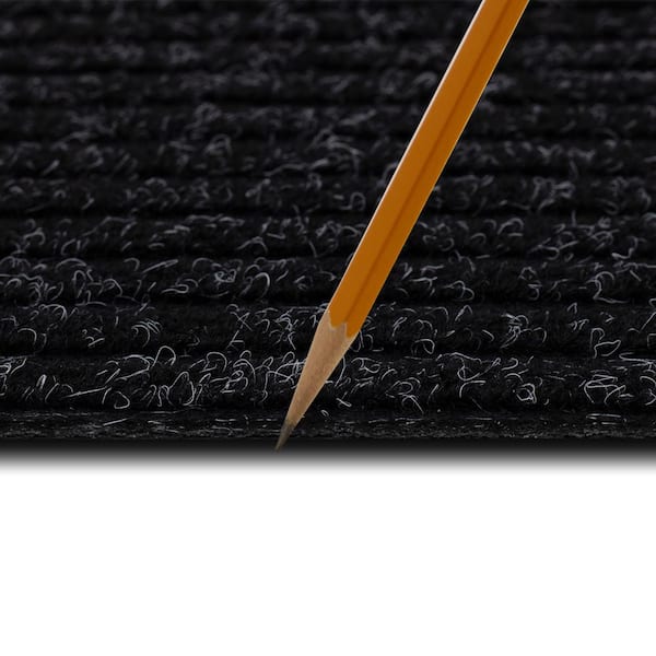 Mohawk Home All Purpose Tri-Rib Black 2 ft. x 12 ft. Indoor