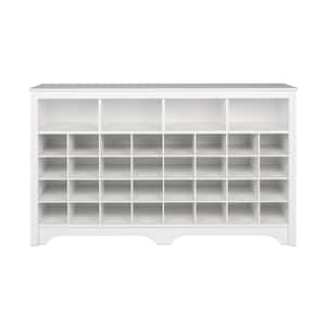 35 in. H x 60 in. W White Laminate Shoe Storage Cabinet