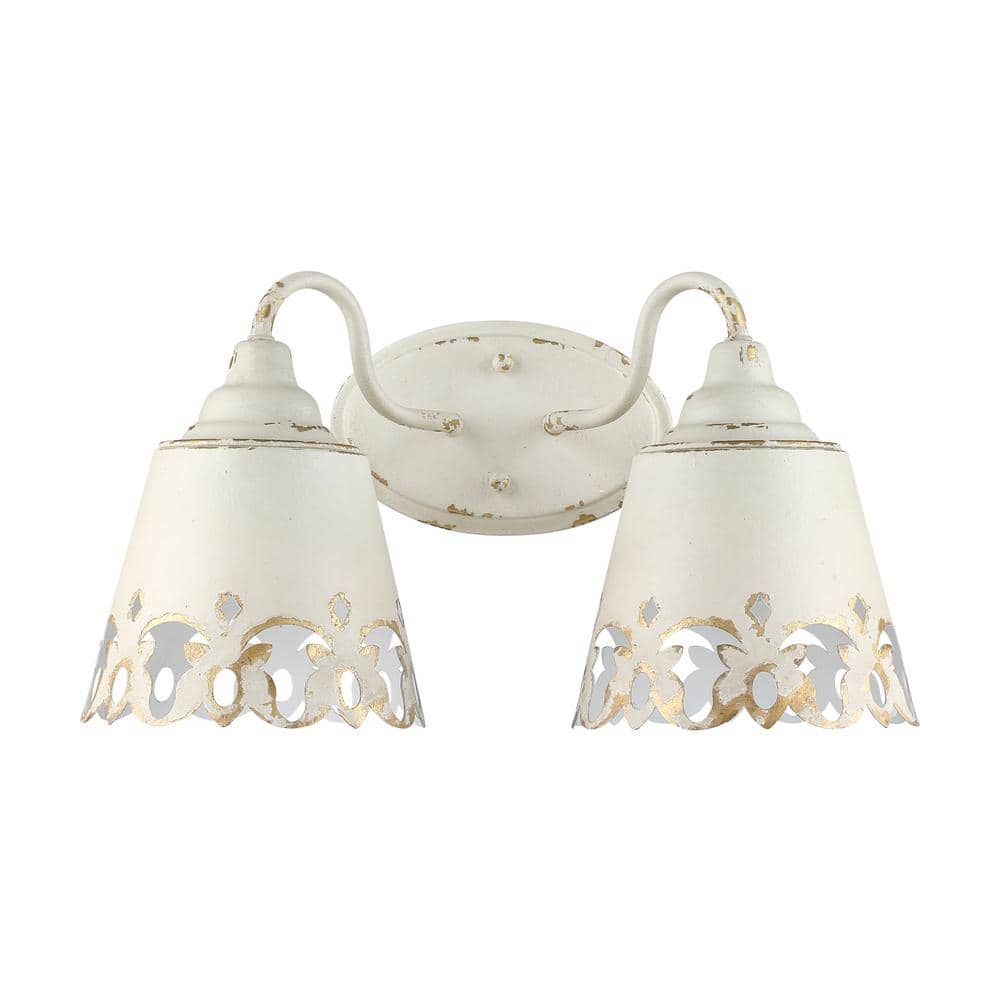 Eloise 8.875 in. 2 Light Beige Vanity Light with Antique Ivory price history on PriceWatchPro