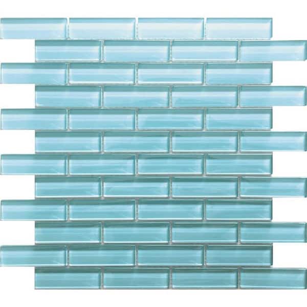 Apollo Tile Light Blue 11.9 in. x 11.9 in. Polished Glass Mosaic Tile (4.92 sq. ft./Case)