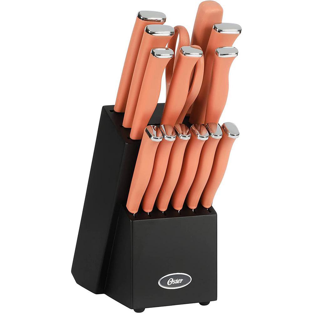 Oster Langmore 15pieces Stainless Steel Blade Cutlery Set in Coral