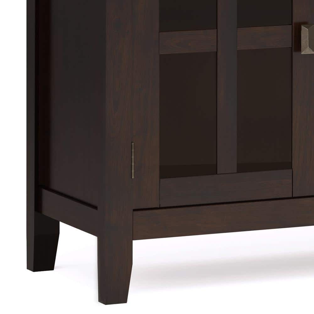 Artisan Dark Chestnut Brown Solid Wood 60" 4-Door Sideboard Buffet