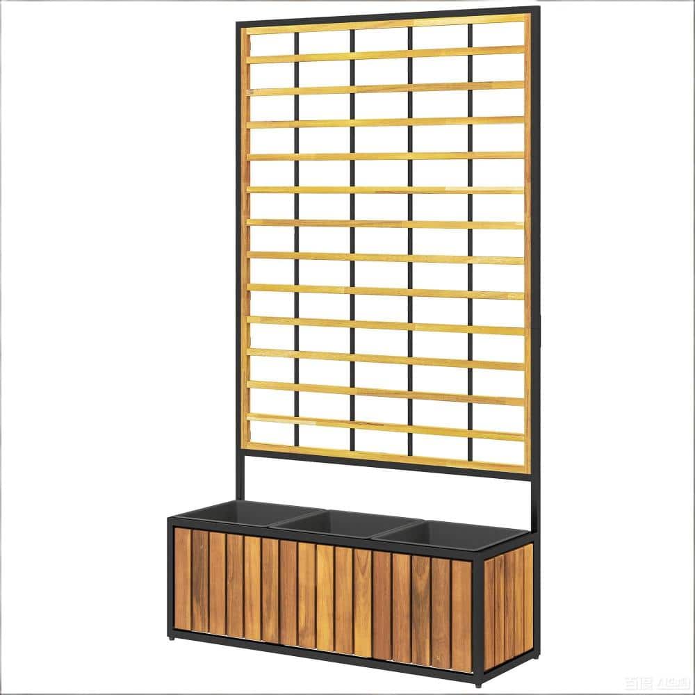 29.1 in. W x 10.6 in. D x 51.6 in. H Teak Acacia Wood Raised Garden Bed with Trellis price history on PriceWatchPro