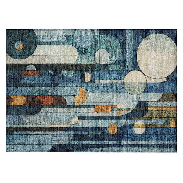 Chantille Machine Washable Indoor/Outdoor Abstract ACN1125 Blue 1 ft. 8 in. x 2 ft. 6 in. Area Rug
