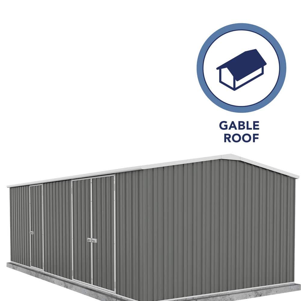 Woodland Gray 20' x 10' Galvanized Steel Metal Workshop Shed
