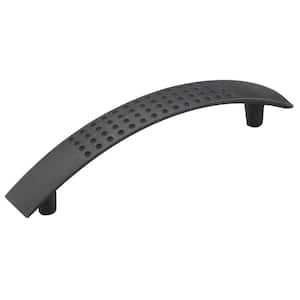 Brockton Collection 3 3/4 in. (96 mm) Dimpled Matte Black Modern Cabinet Arch Pull