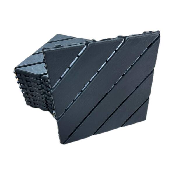 1 ft. x 1 ft. Plastic Deck Tile in Dark Brown for Outdoor Porch Poolside Balcony Backyard (44 Per Box)