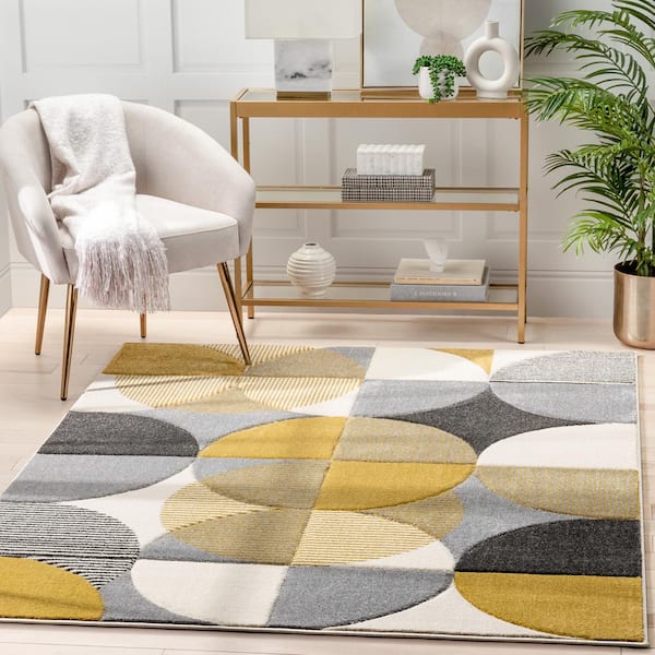 Bliss Rugs Derrick Contemporary Scatter Rug, Size: 2' x 3', Yellow