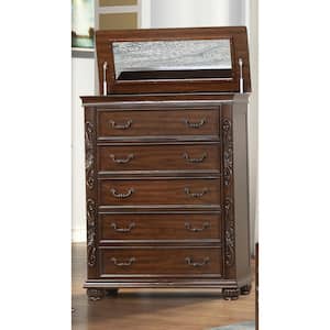 Vienna Cherry 5-Drawer 42 in. Lift Top Chest of Drawers