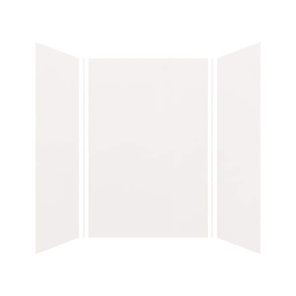 Expressions 48 in. x 48 in. x 72 in. 3-Piece Easy Up Adhesive Alcove Shower Wall Surround in White