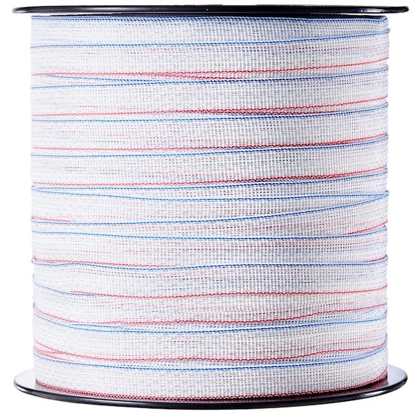 VEVOR Electric Fence Tape, 1640 ft. 500 M Polytope Fencing Hot Wire, 3/4 in. Width 6 Stainless Steel Strands for Conductivity