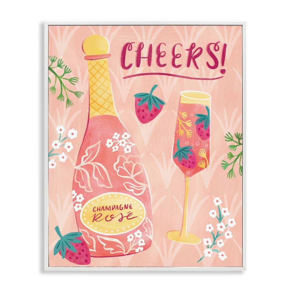 Floral Rose Champagne by Natalie Miles White Framed Food Giclee Art Print 30 in. x 24 in. price history on PriceWatchPro
