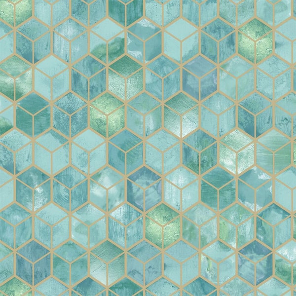 Walls Republic Metallic Weathered Cubes Paper Strippable Wallpaper (Covers 57 sq. ft.)
