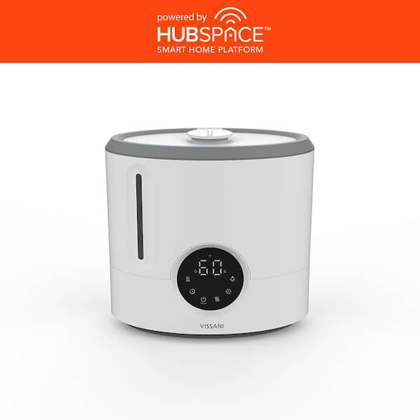 Smart 2 Gal. Ultrasonic Humidifier Cool and Warm Mist for 600 sq. ft. Room with Remote and Wi-Fi in White by Hubspace