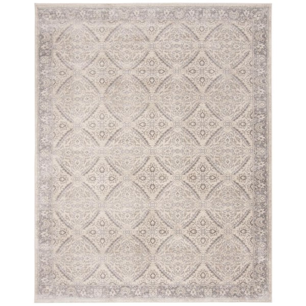 SAFAVIEH Brentwood Cream/Gray 11 ft. x 15 ft. Antique Floral Border Area Rug