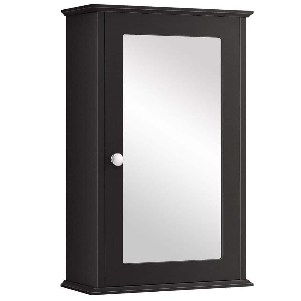 WELLFOR 13.5 in. W x 21 in. H Rectangular Brown MDF Surface Mount 