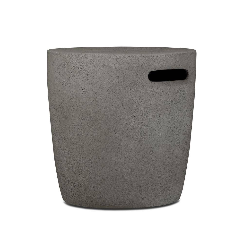 Gray Fiber-Cast Concrete Propane Tank Cover with Steel Frame