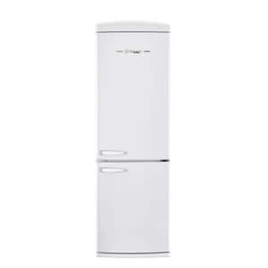 Classic Retro 23.8 in 11.7 cu. ft. Frost Free Retro Bottom Freezer Refrigerator in Marshmallow White, ENERGY STAR