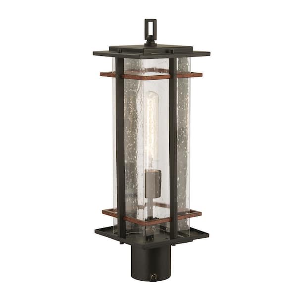 The Great Outdoors San Marcos 1-Light Sand Coal and Antique Copper Outdoor Post Mount