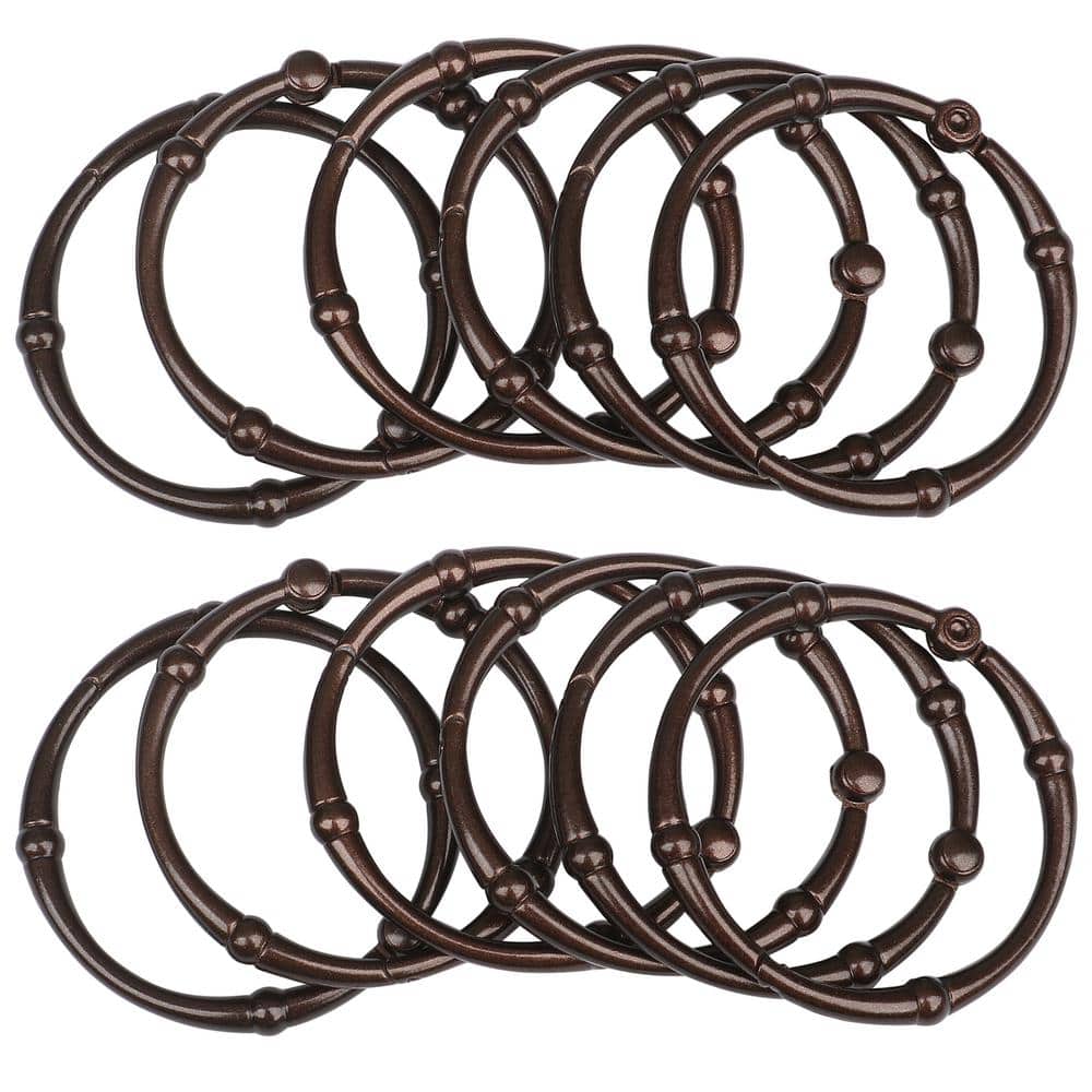 Oil Rubbed Bronze Zinc Alloy Shower Curtain Hooks Set of 12