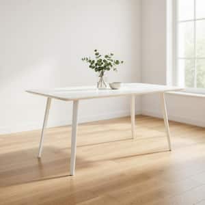 Benjara White and Brown Marble 40 in. 4-Legs Dining Table Seating for 6 ...